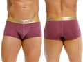 Front and back view of JOR 2326 Soho trunks in wine color.