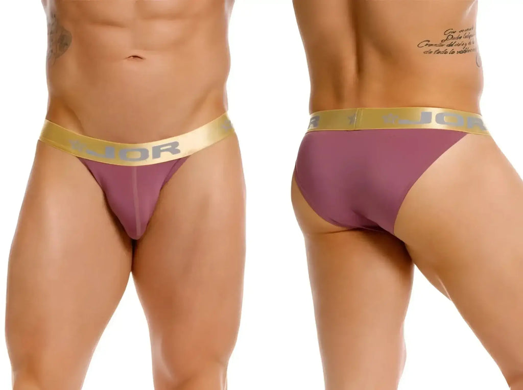 JOR 2328 Soho Bikini in wine, showing front and back views on a model.