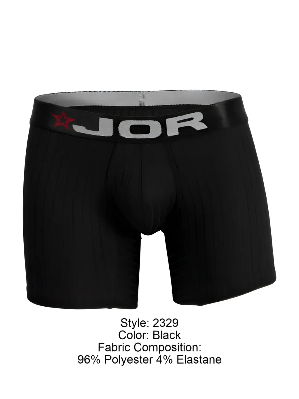 Front view of JOR 2329 Cronos boxer briefs in black.