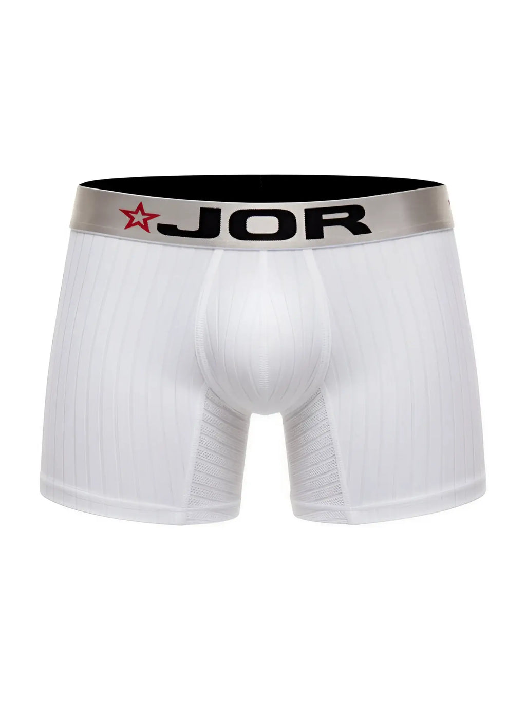 Front view of JOR 2329 Cronos boxer briefs in white.