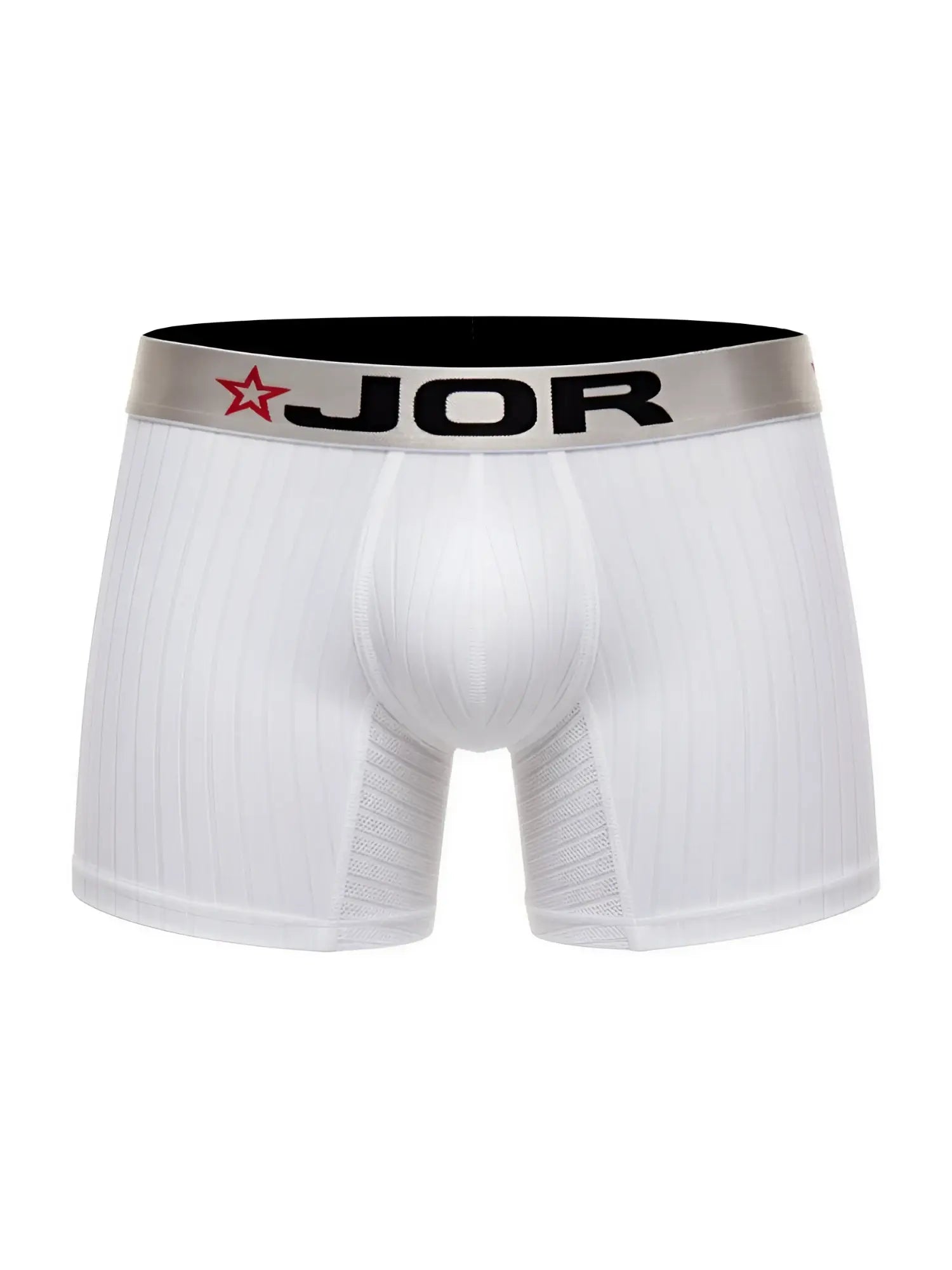 Front view of JOR 2329 Cronos boxer briefs in white.