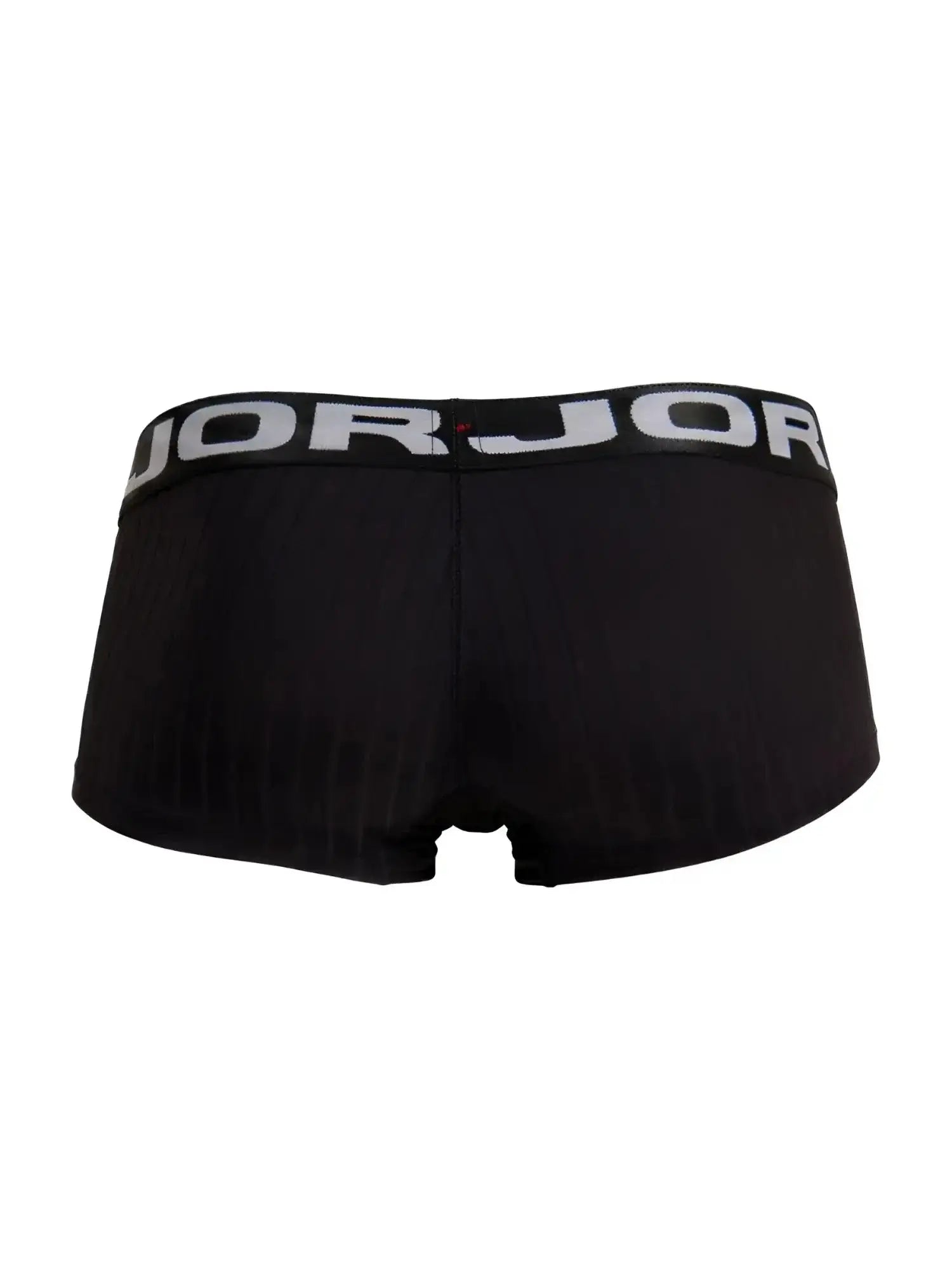 JOR 2330 Cronos black trunks, back view, featuring a branded elastic waistband on a plain white background.
