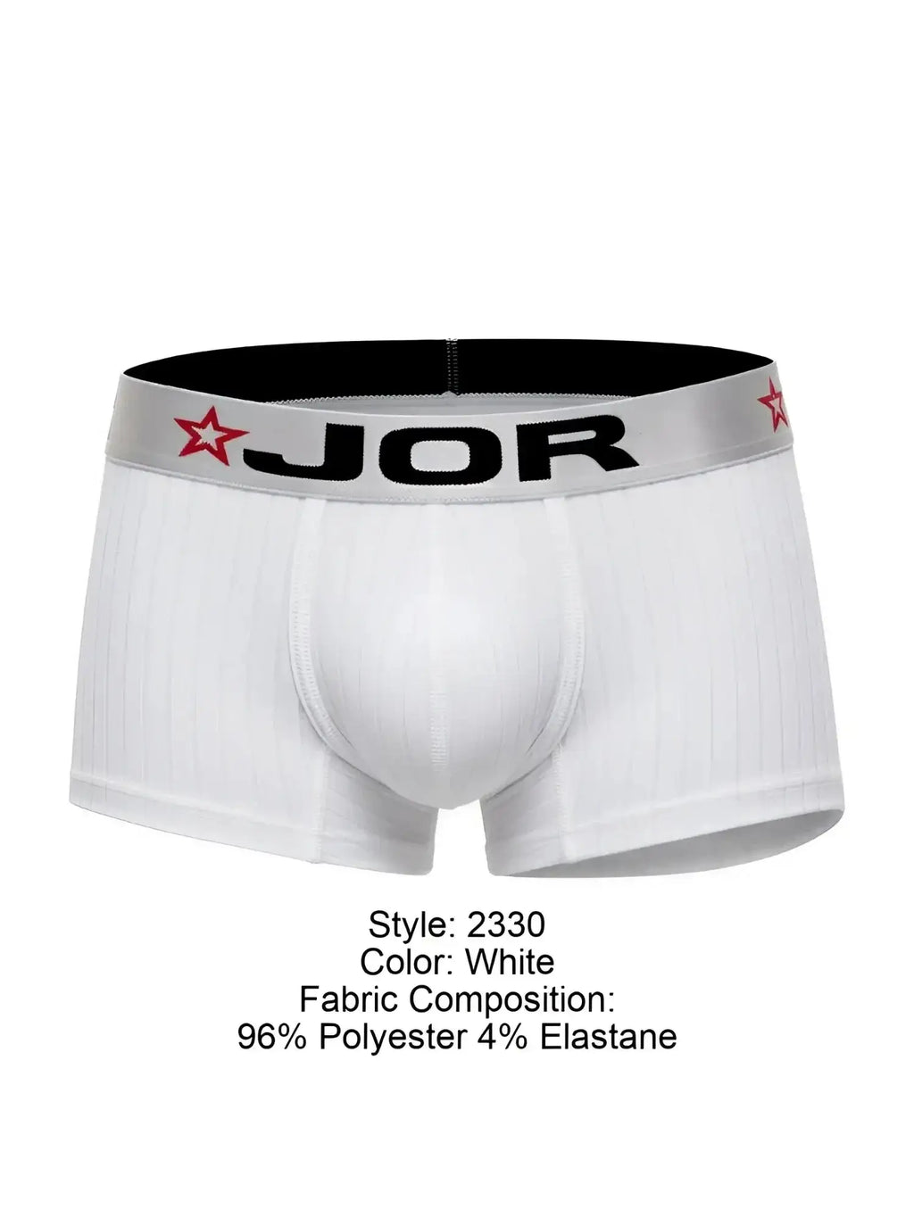 Front view of JOR 2330 Cronos trunks in white.
