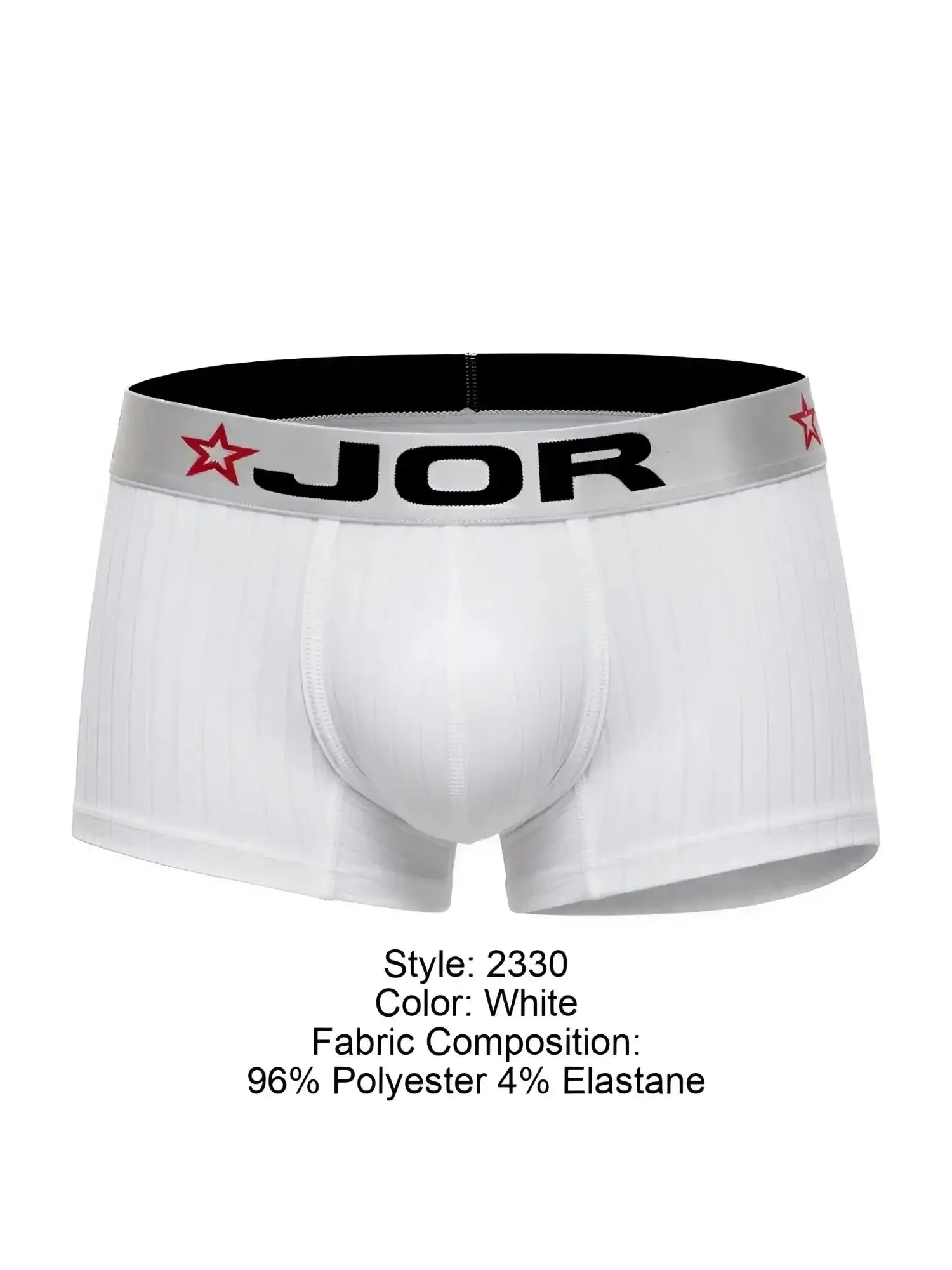 Front view of JOR 2330 Cronos trunks in white.