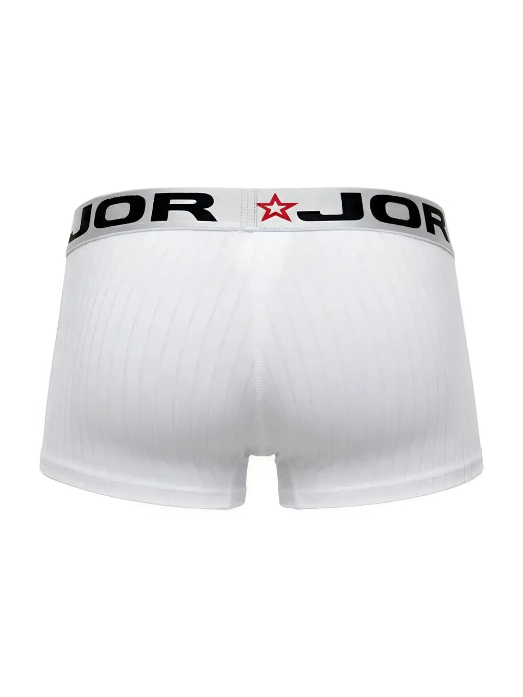 JOR 2330 Cronos white trunks, back view showing the branded waistband.