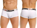 JOR 2330 Cronos white trunks, shown from front and back views on a model.