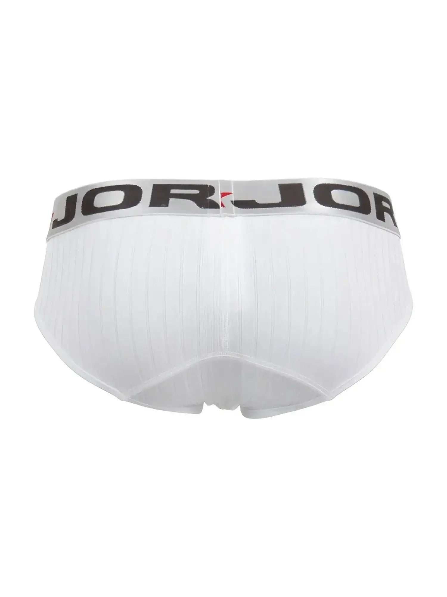 Back view of JOR 2331 Cronos white briefs with branded waistband.