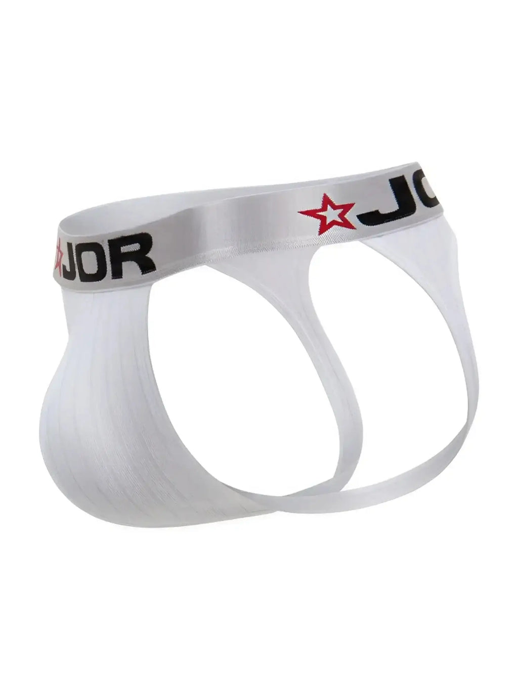 JOR 2332 Cronos jockstrap in white, studio product shot showing the back.