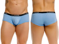 Front and back view of JOR 2345 Cannes trunks in blue.