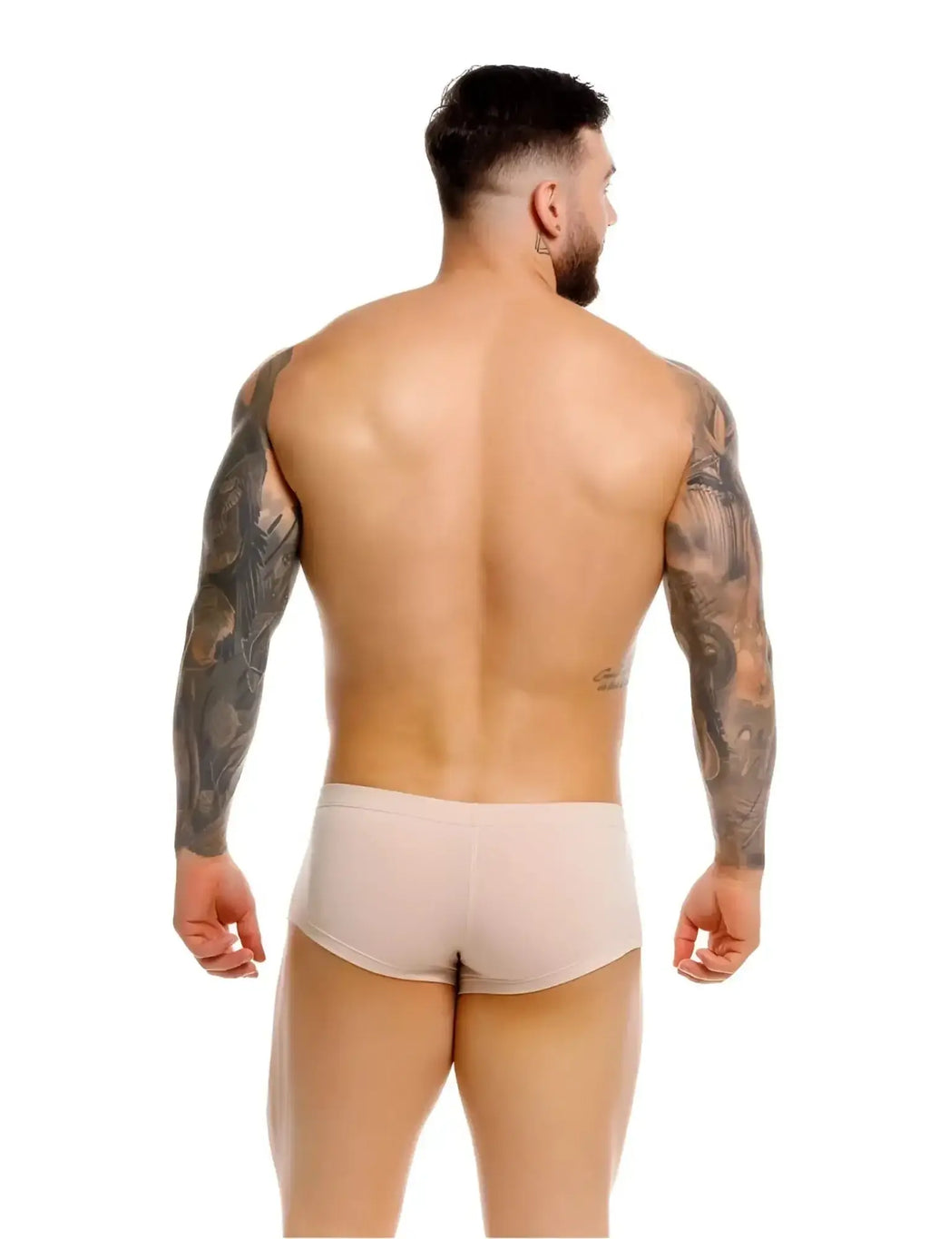 Back view of a man wearing JOR 2347 Invisible Trunks in beige.