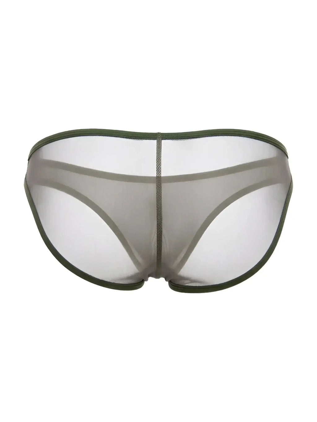 Back view of the JOR 2353 Origin green bikini underwear in sheer mesh fabric.