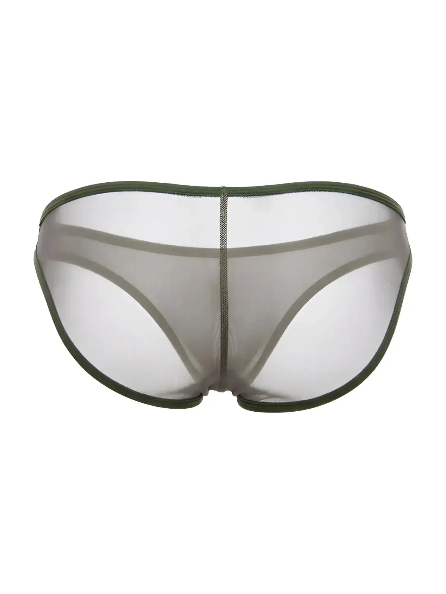 Back view of the JOR 2353 Origin green bikini underwear in sheer mesh fabric.
