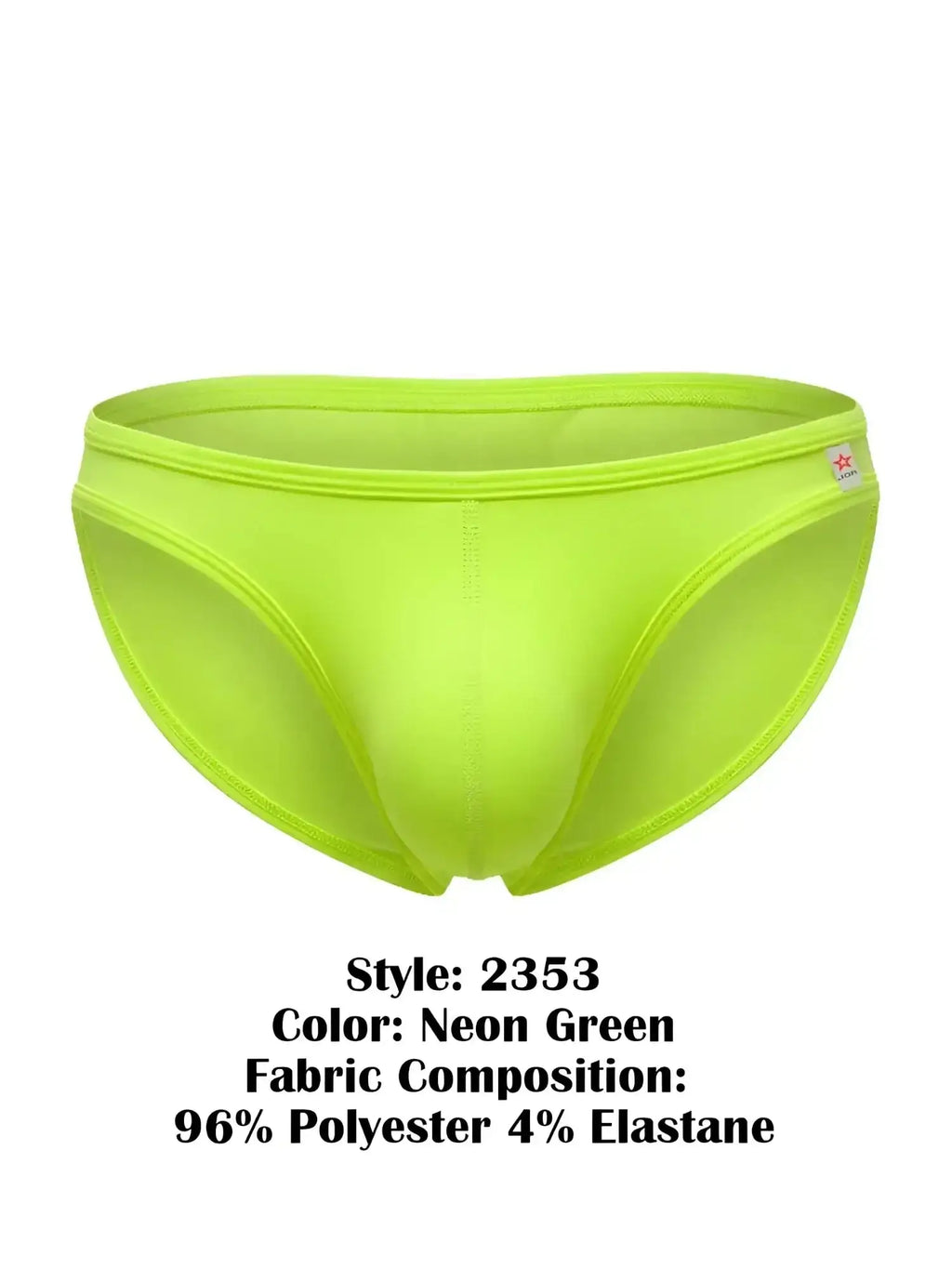 Front view of the JOR 2353 Origin Bikini in neon green.