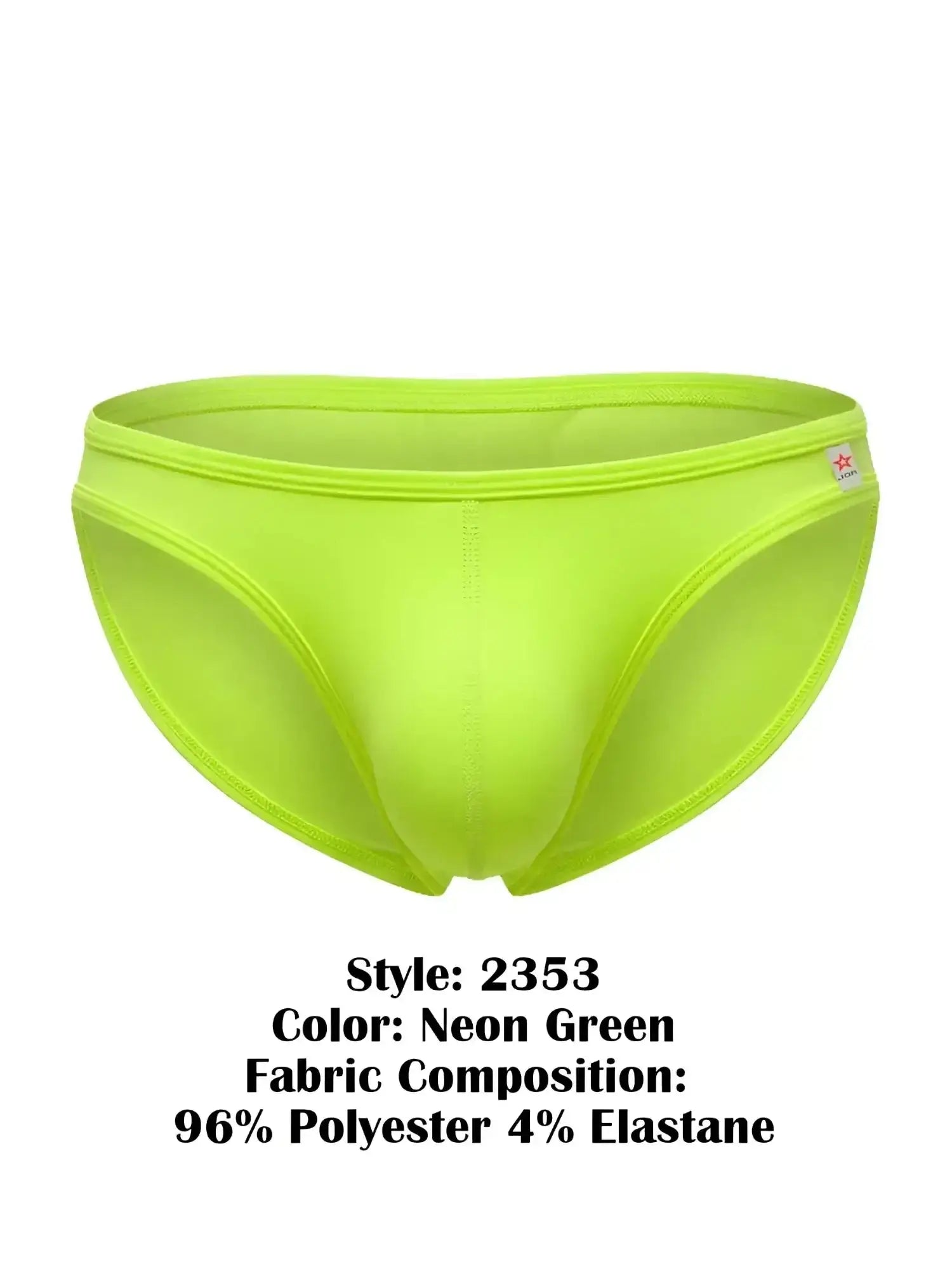 Front view of the JOR 2353 Origin Bikini in neon green.