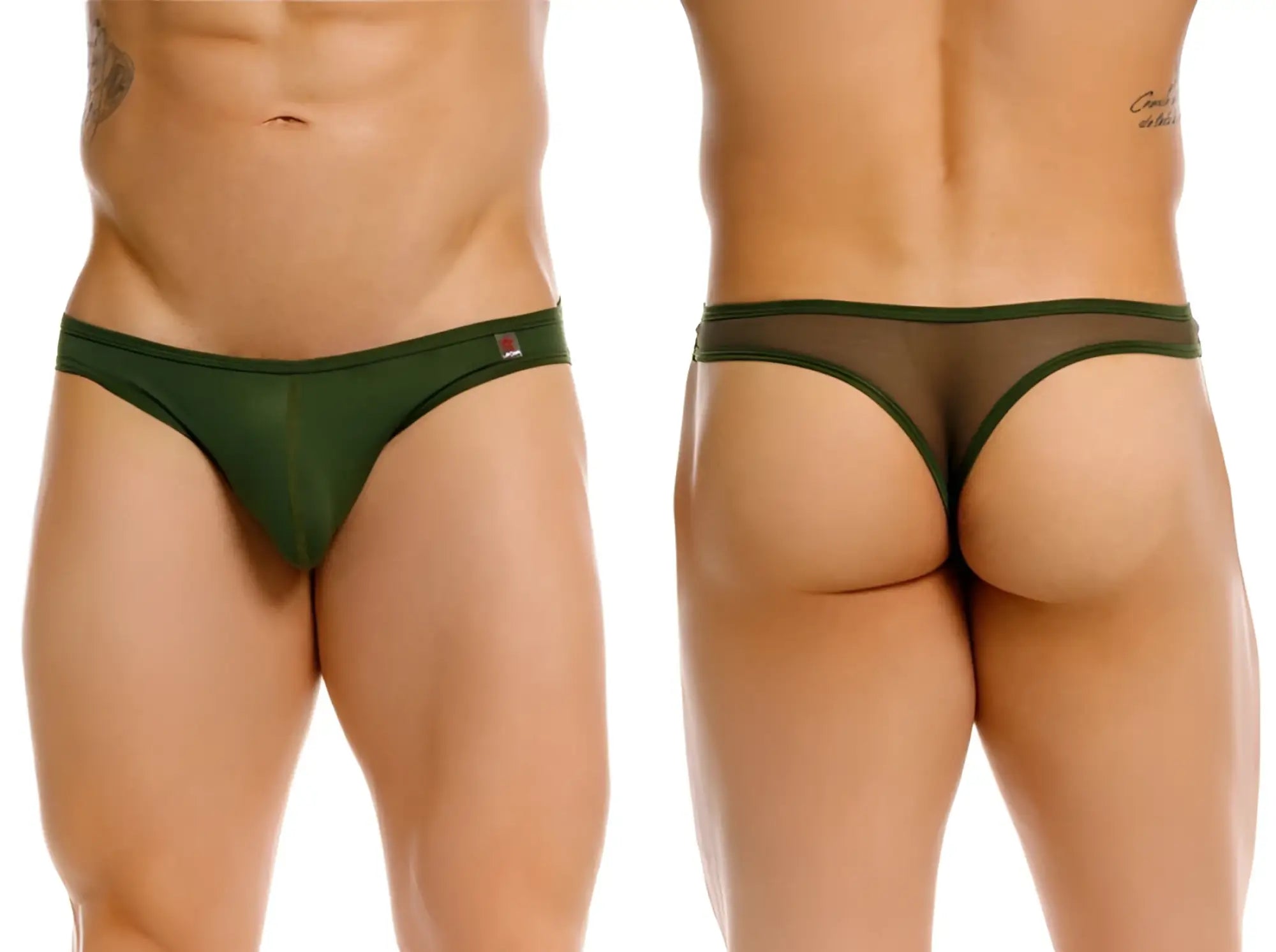 Front and back view of JOR 2354 Origin thongs in green.