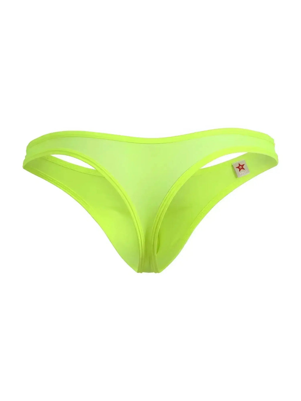 Front view of JOR 2354 Origin thong in neon green.