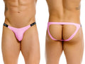JOR 2356 Eros jockstrap in pink, showing front and back views on a model.