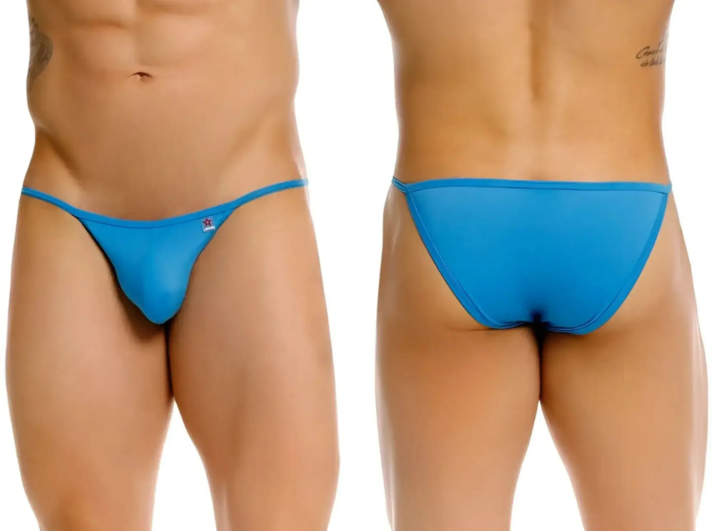 Front and back view of the turquoise JOR 2358 Axel bikini underwear on a model.