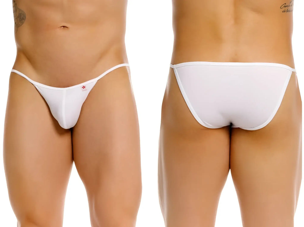 Front and back view of the white JOR 2358 Axel Bikini men's underwear.