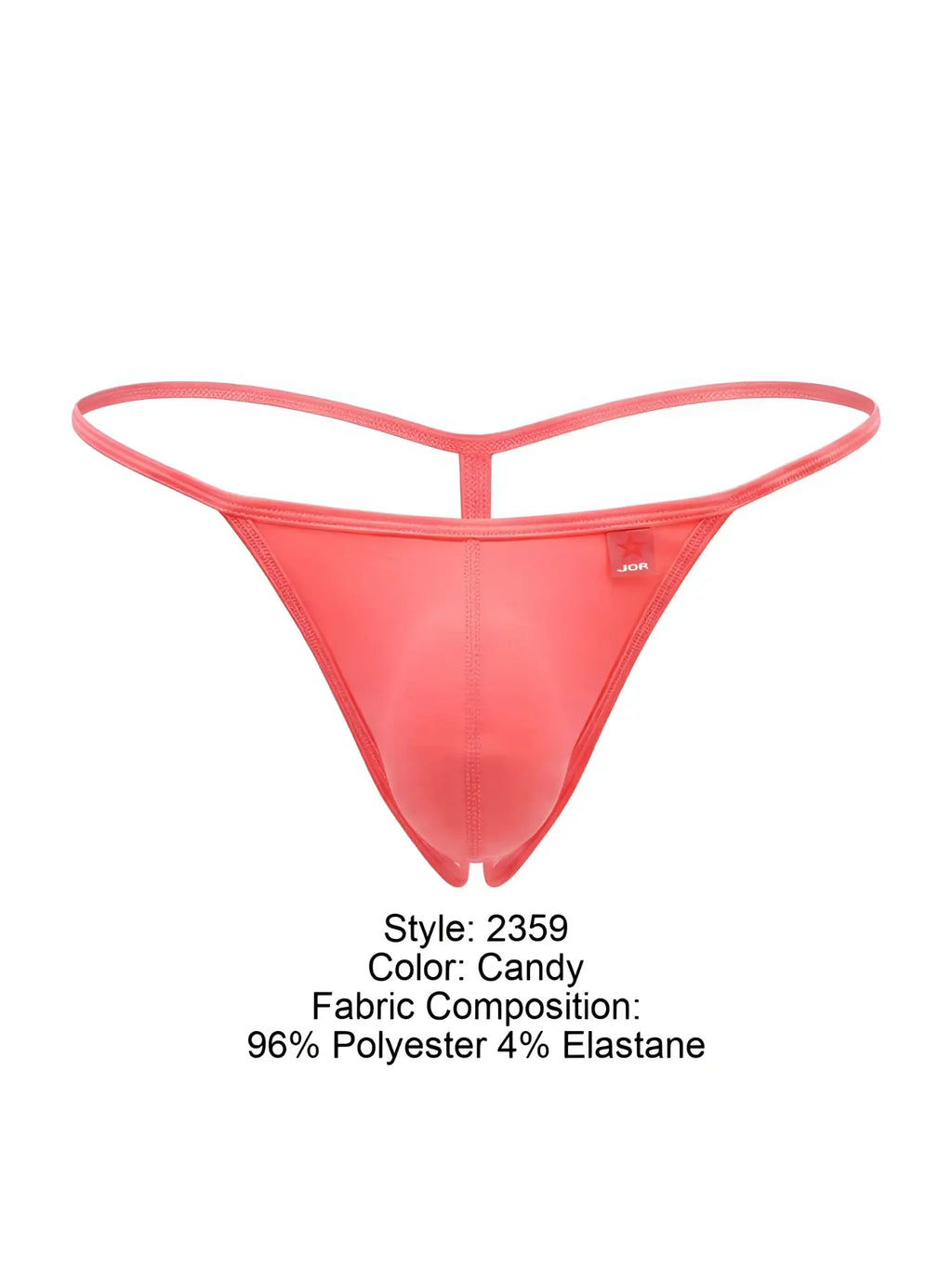 Front view of the JOR 2359 Axel G-string in candy pink color against a white background.