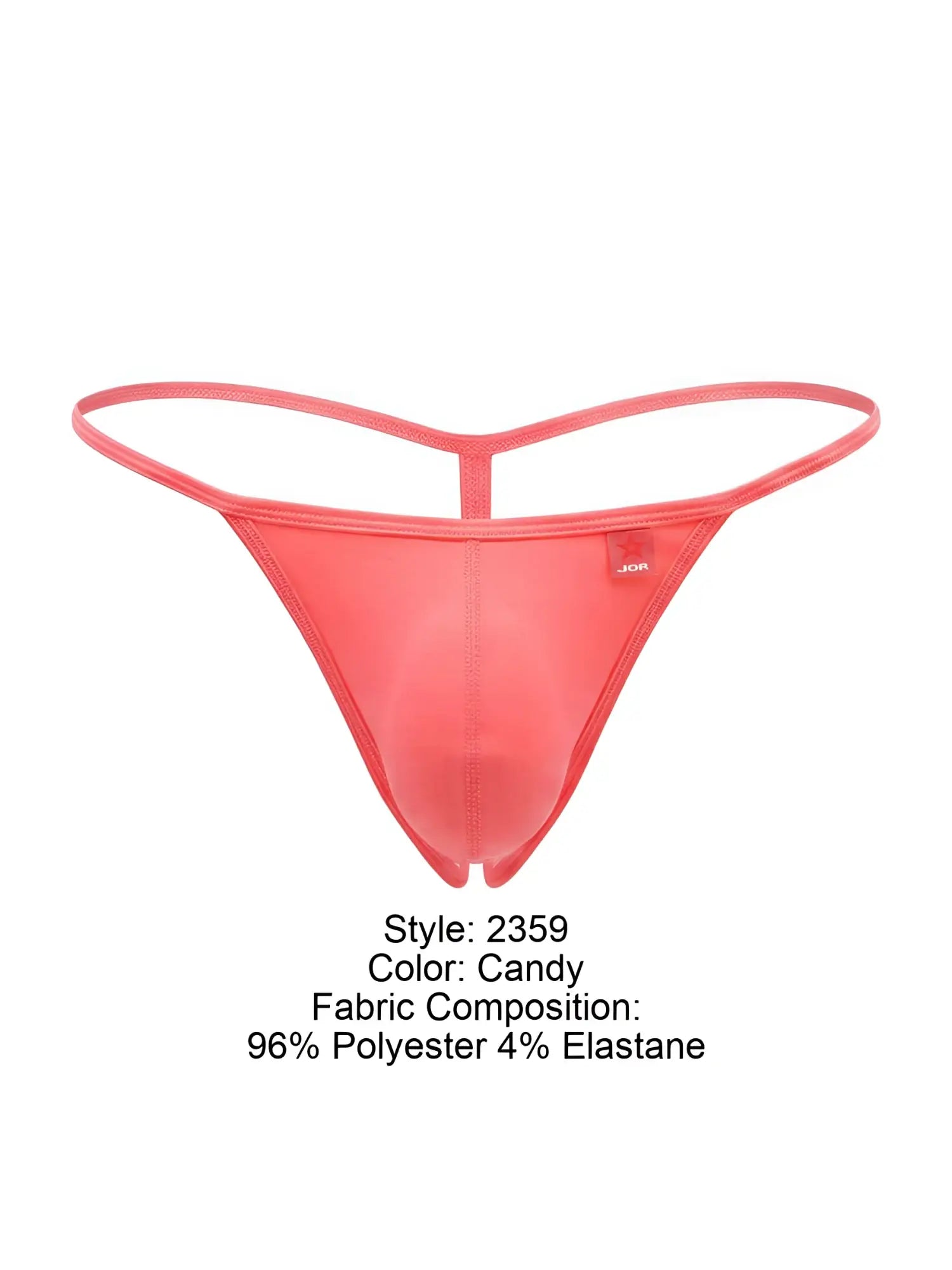 Front view of the JOR 2359 Axel G-string in candy pink color against a white background.