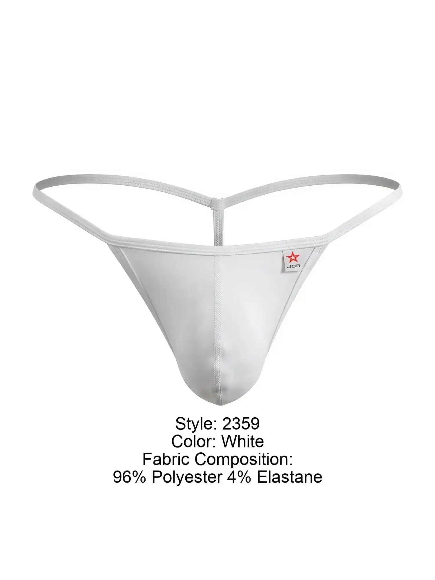 Front view of white JOR 2359 Axel G-string underwear on a white background.