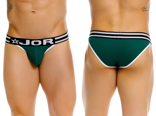 Front and back view of the green JOR 2362 Rush Bikini underwear.