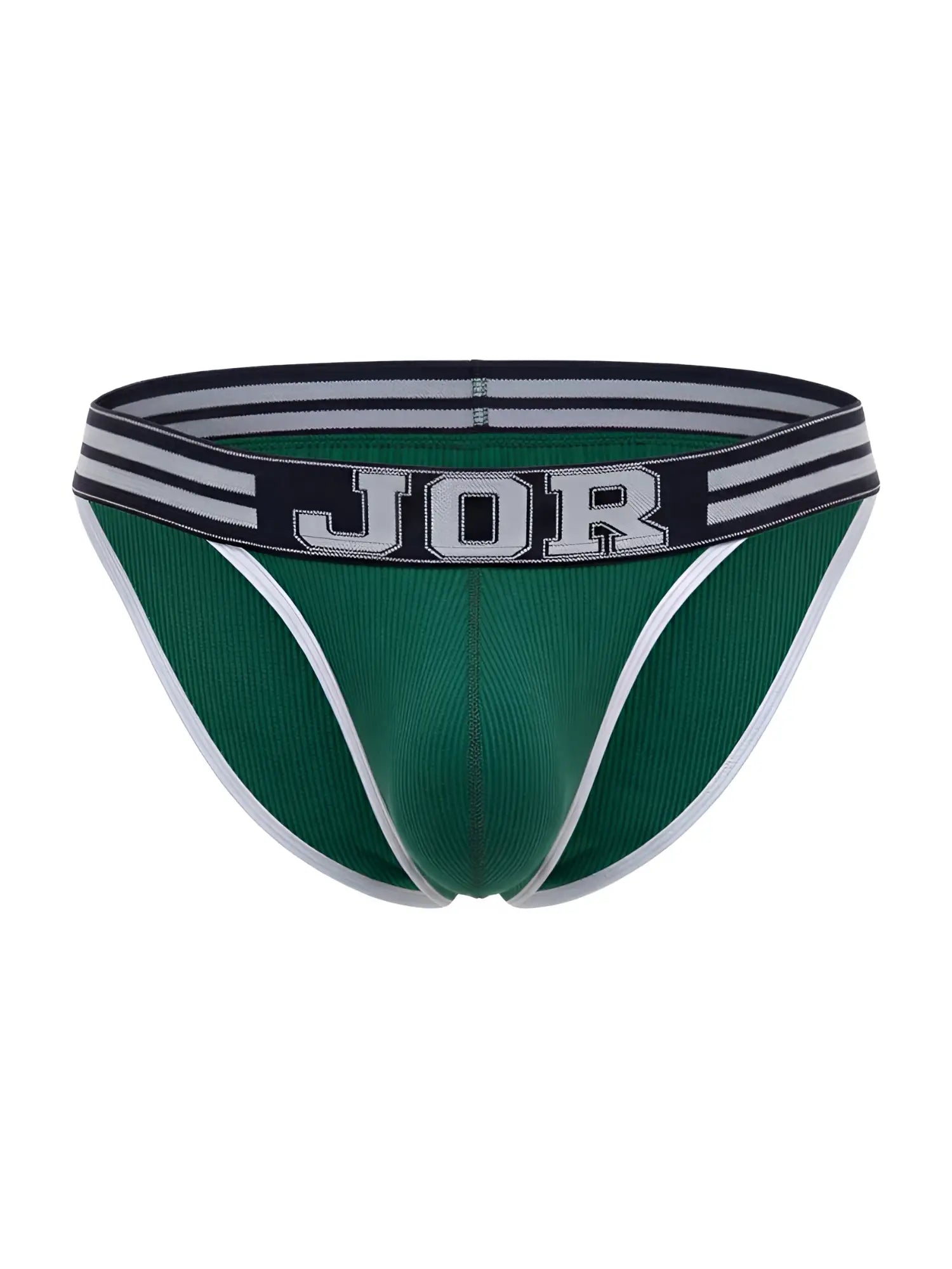 Front view of JOR 2362 Rush Bikini in green with branded waistband.