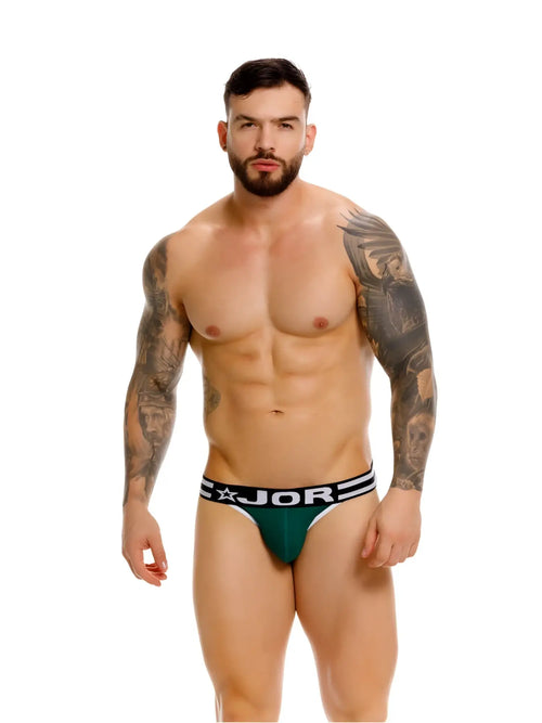 Front view of a model wearing JOR 2362 Rush bikini in green.