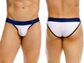 Front and back view of the white JOR 2362 Rush bikini underwear on a model.