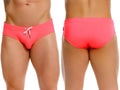JOR 2387 Travel Swim Briefs in Candy color, showing front and back views on a model.