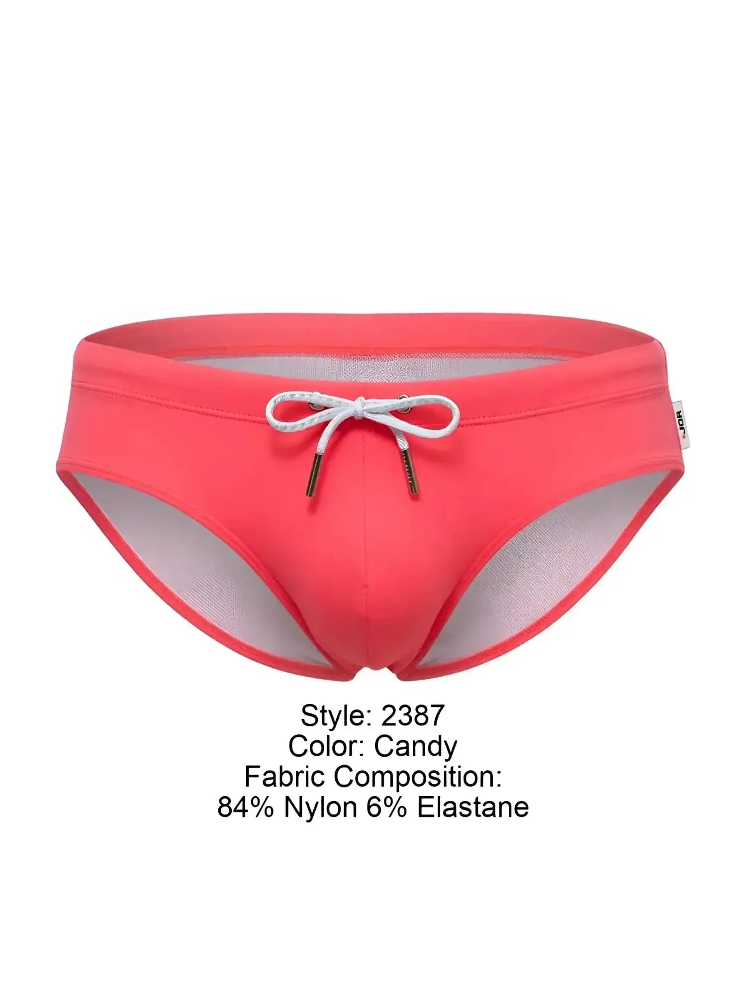 Front view of JOR 2387 Travel Swim Briefs in Candy pink color.