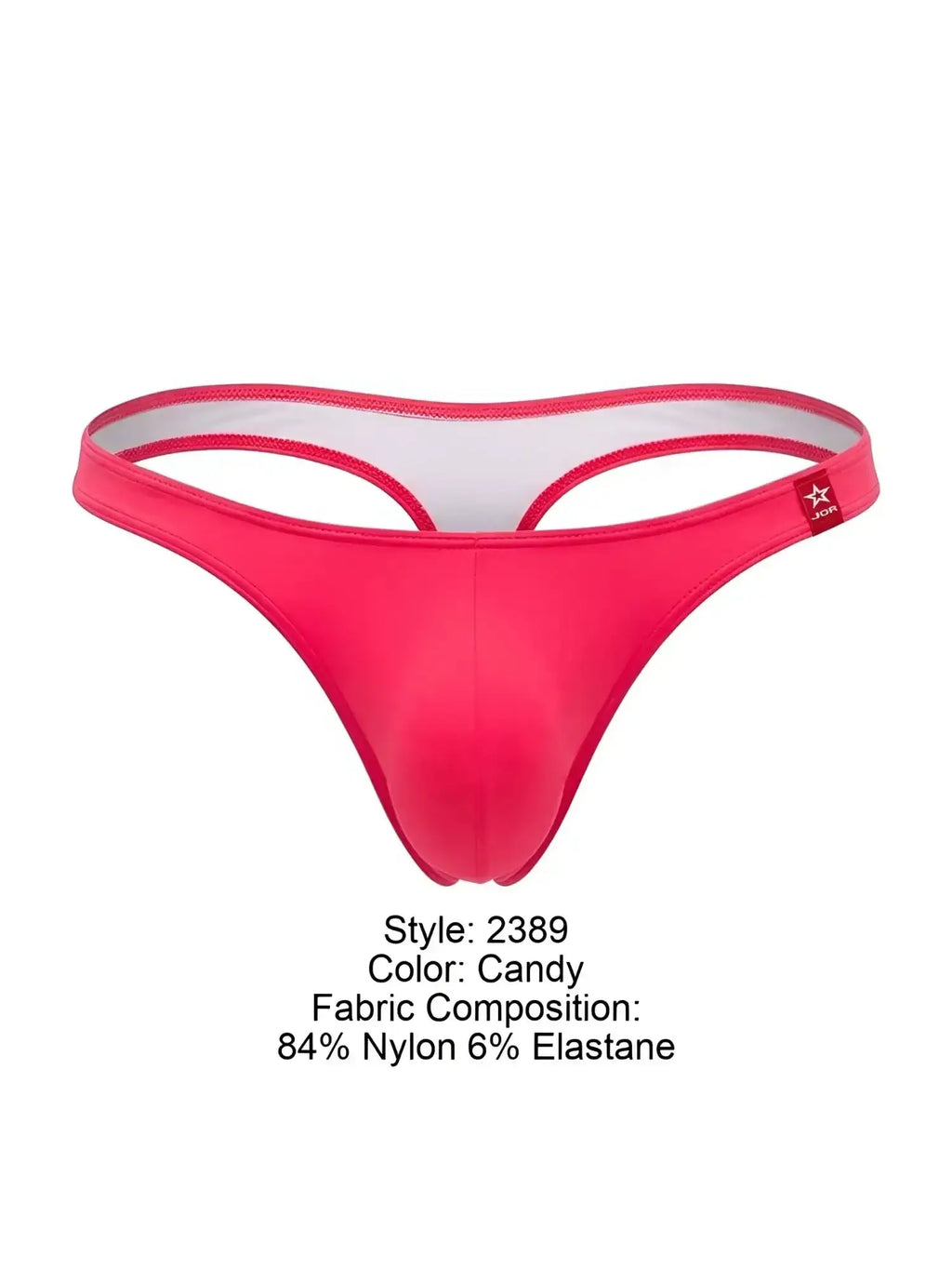 Front view of JOR 2389 Travel Swim Thongs in Candy pink color against a white background.