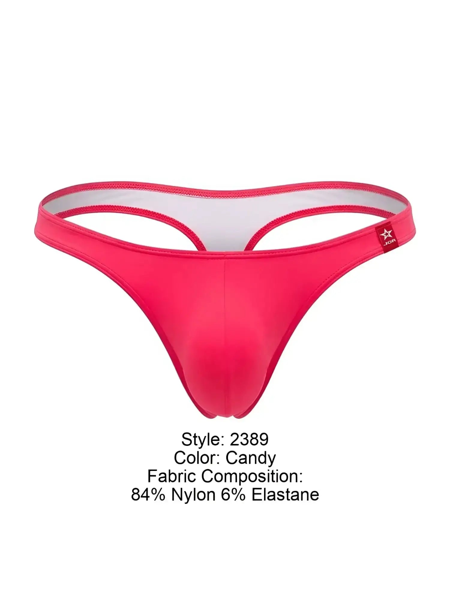 Front view of JOR 2389 Travel Swim Thongs in Candy pink color against a white background.