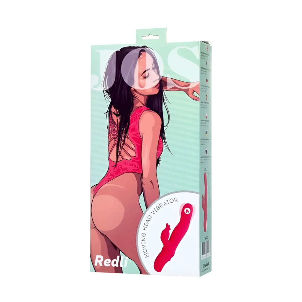 JOS JOS Redli heating and rotating rabbit tickler in vibrant pink silicone with sleek ergonomic design