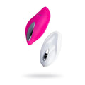 Fuchsia and white silicone JOS JOS Rumba wearable vibrators with metallic silver accents for discreet pleasure
