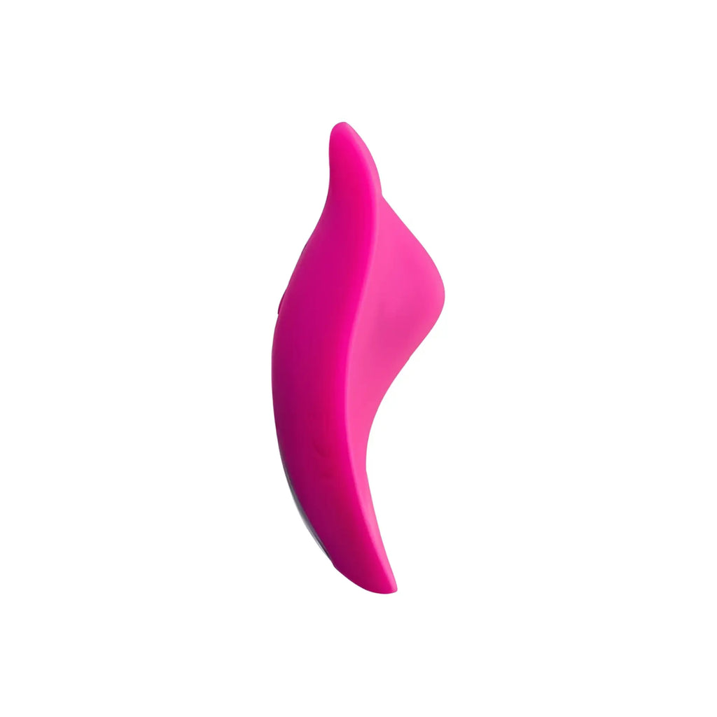 Jos jos rumba wearable vibrator in vibrant pink silicone with ergonomic curve and smooth glossy finish