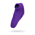 Purple silicone jos jos swizzy clitoral stimulator with curved ergonomic design and three circular side buttons
