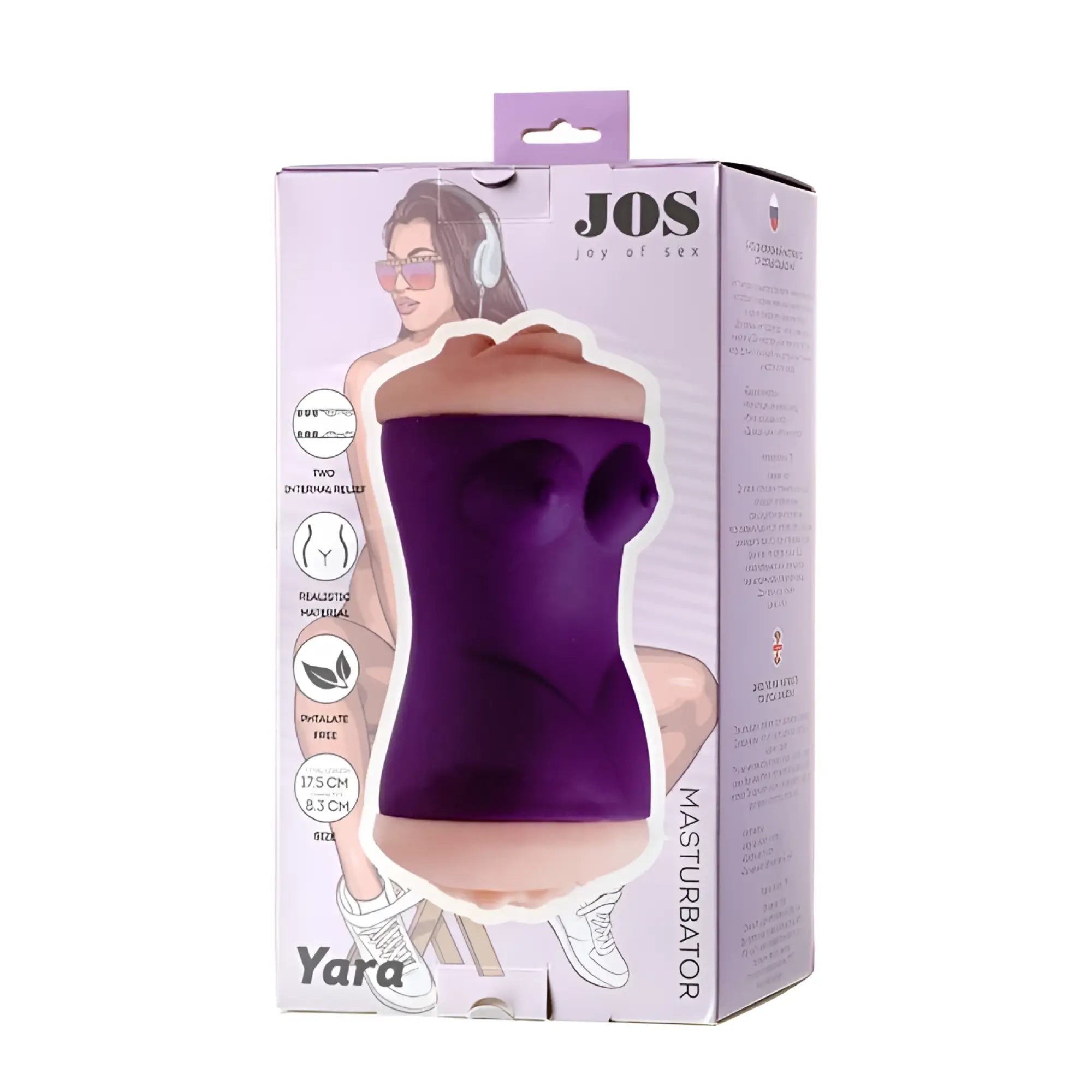 Purple yara masturbator by jos joy of sex featuring realistic material and sleek ergonomic design for personal use