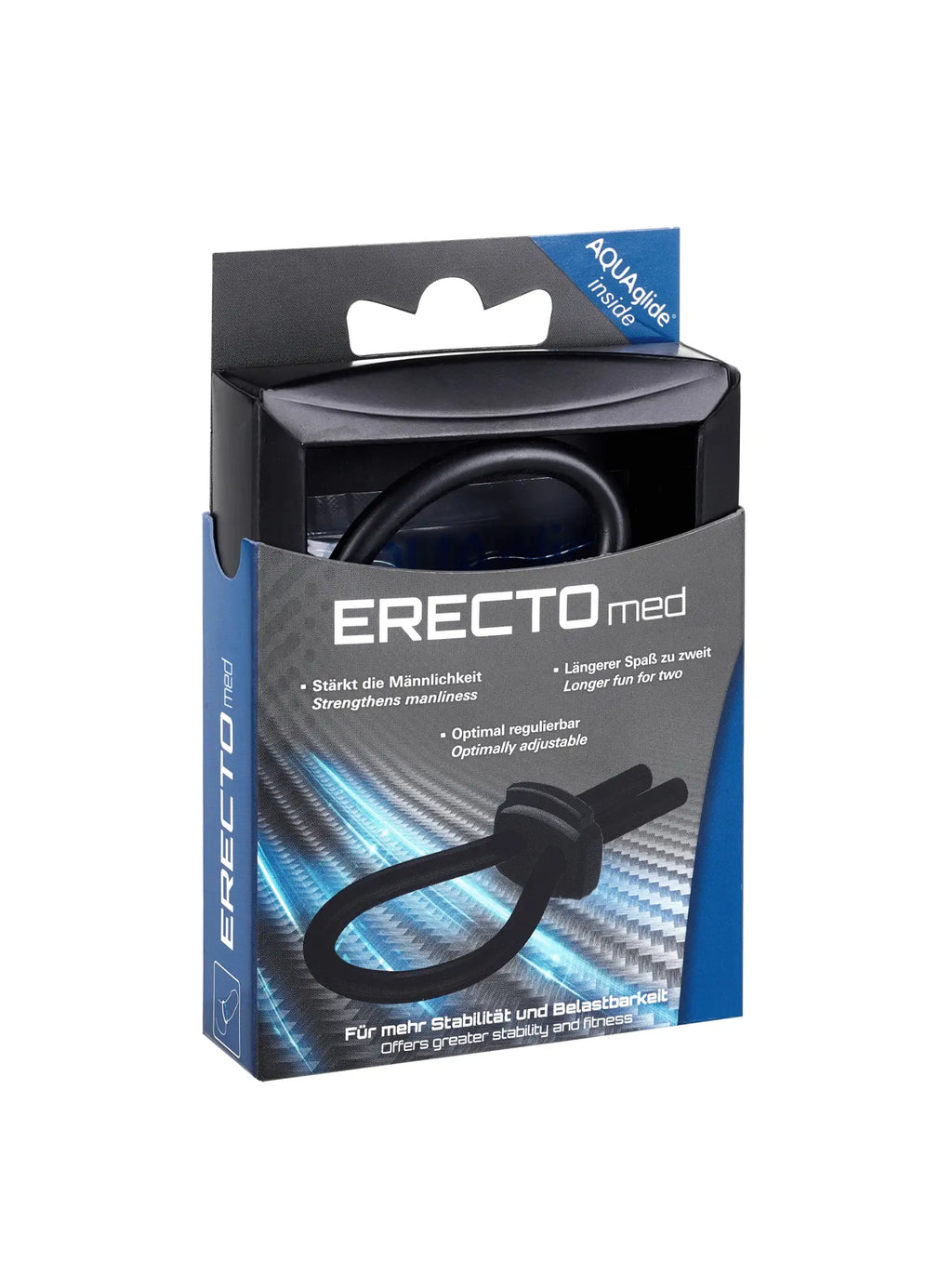 Black silicone erectile support device joeydivision erectomed adjustable cock ring in packaging