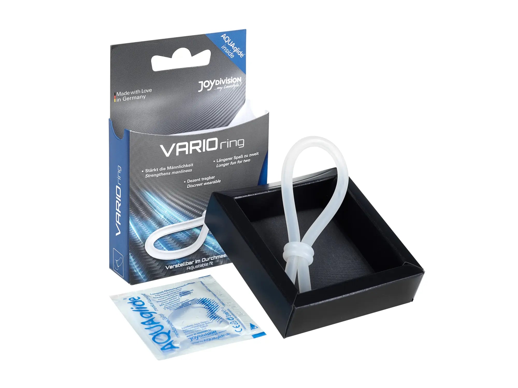 White silicone vario ring by joydivision designed for discreet comfortable wear in the joydivision varioring product