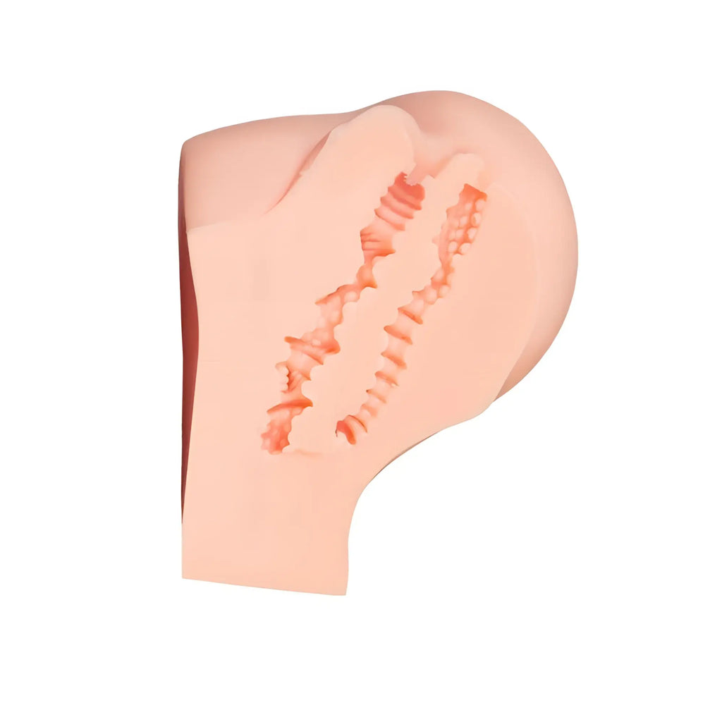 Pink silicone skull-shaped anal plug with textured ridges inside from juicy juicy butt masturbator amanda