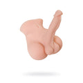 Pink silicone realistic male genital model showcasing the juicy juicy long schlong manuel penis anal and balls torso