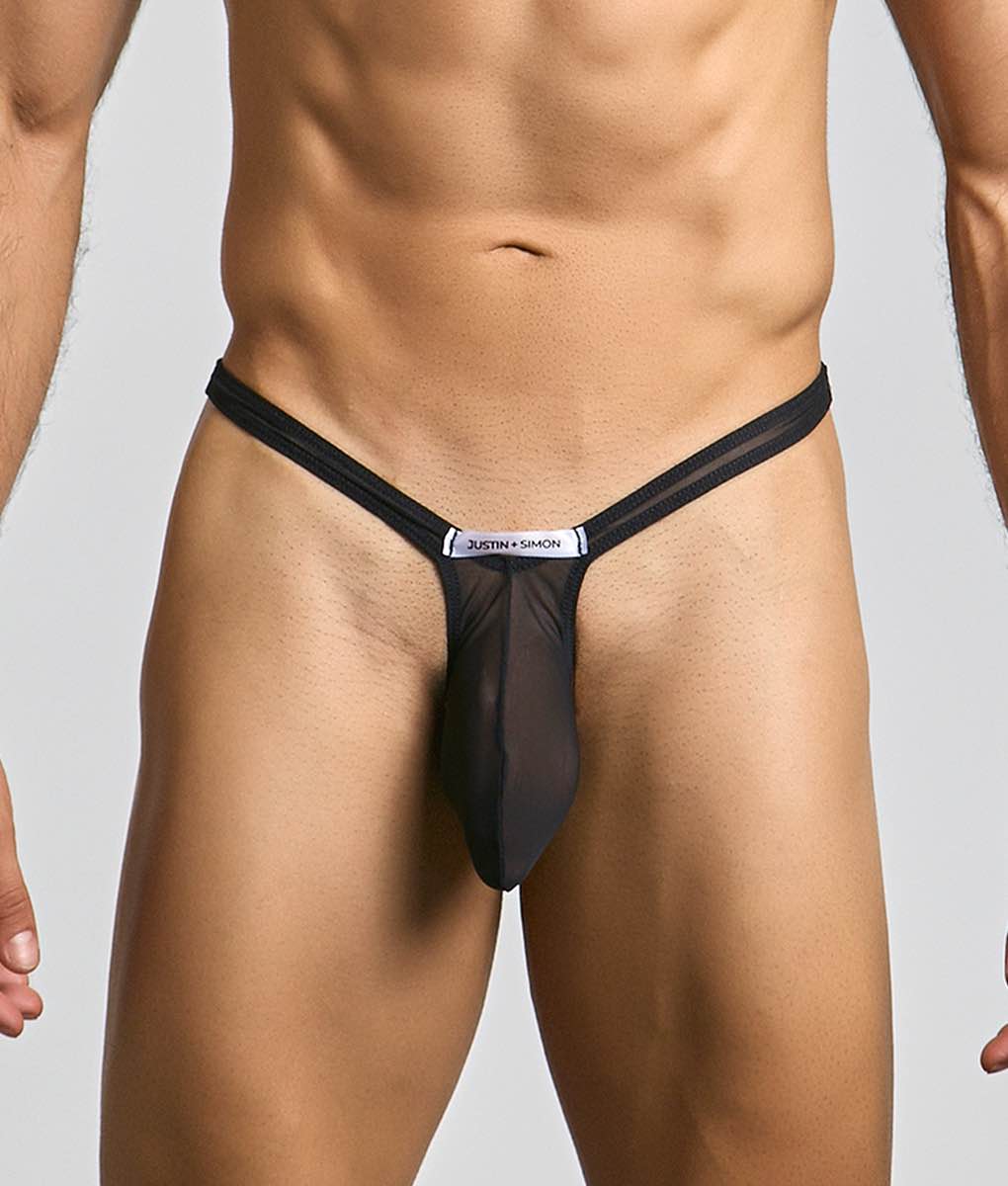 Justin + Simon XSJBU02 Men's Bulge Thong Mesh