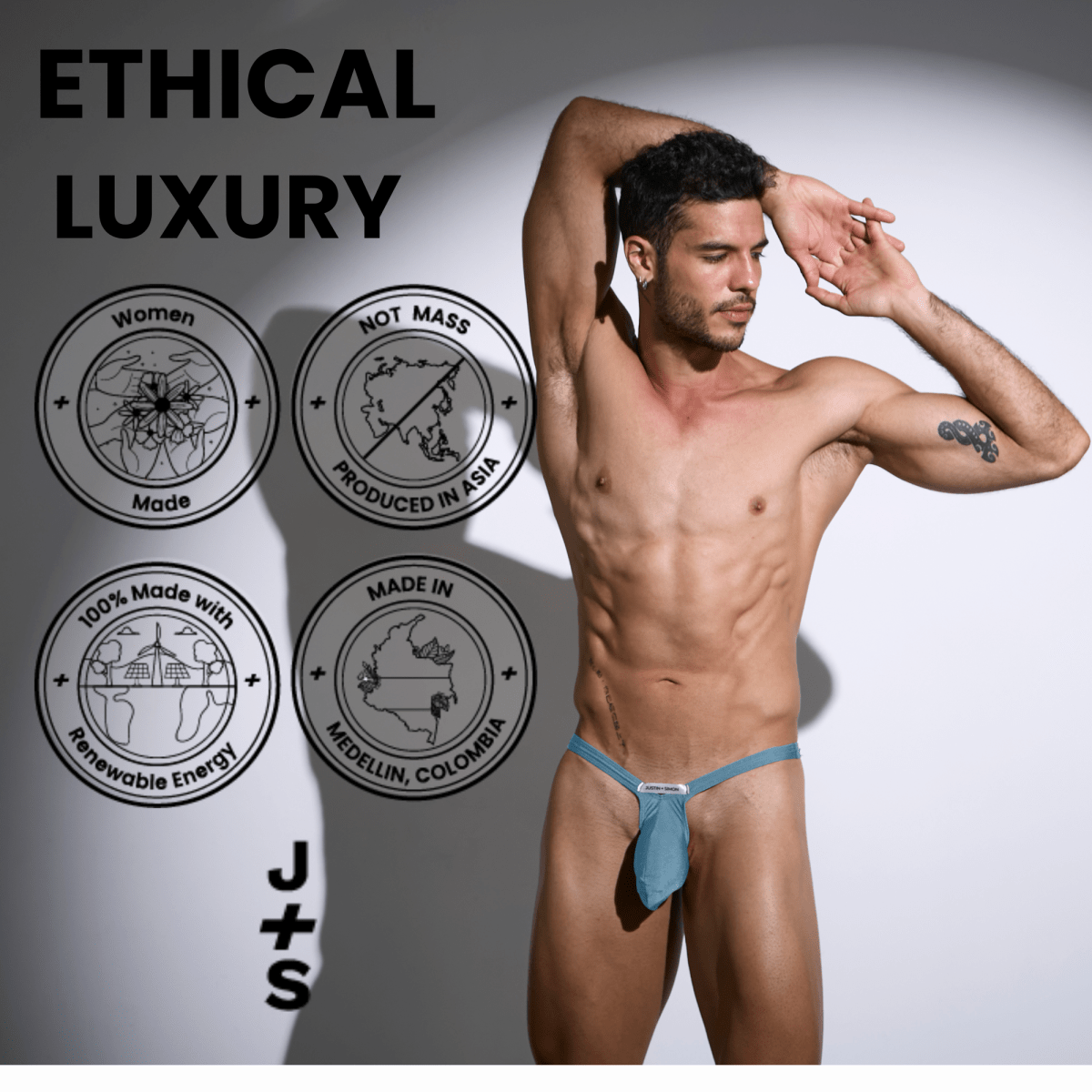 Justin + Simon XSJBU02 Men's Bulge Thong Mesh