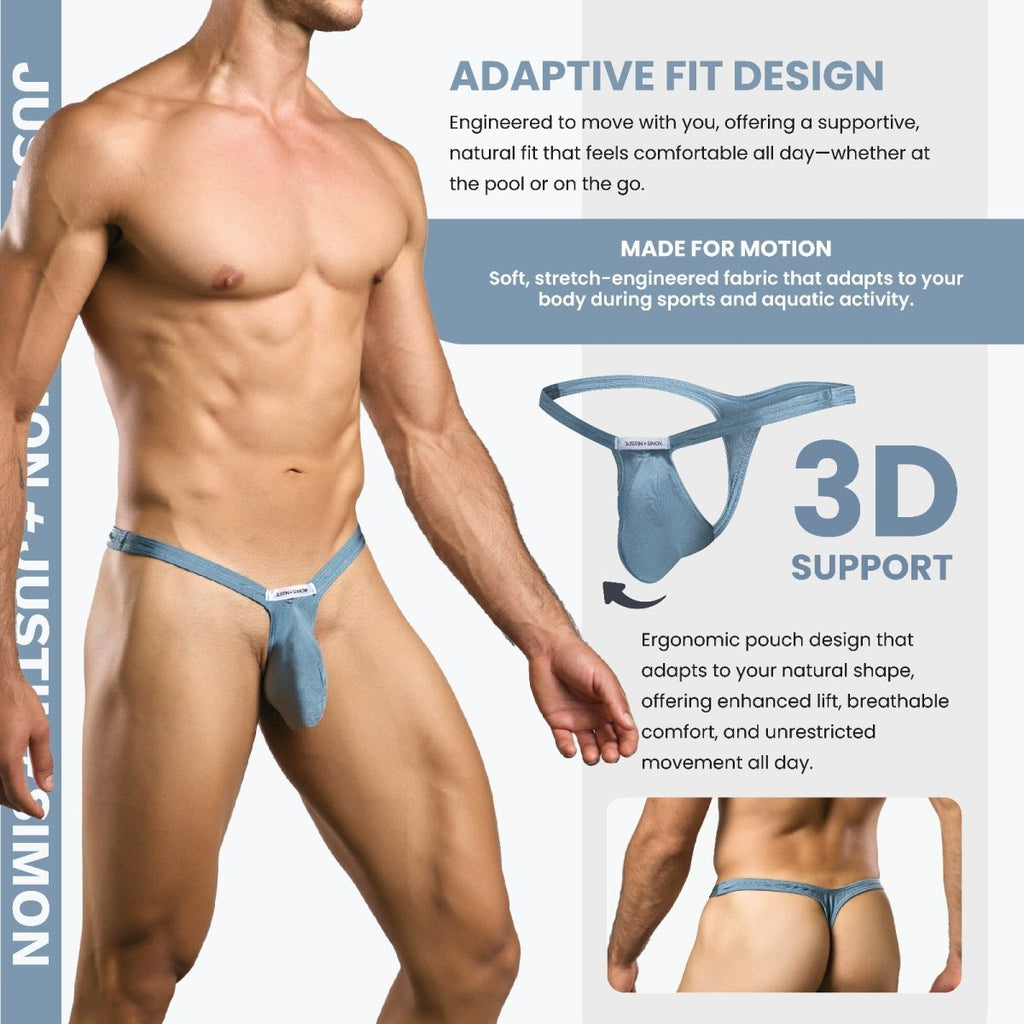 Justin + Simon XSJBU02 Men's Bulge Thong Mesh