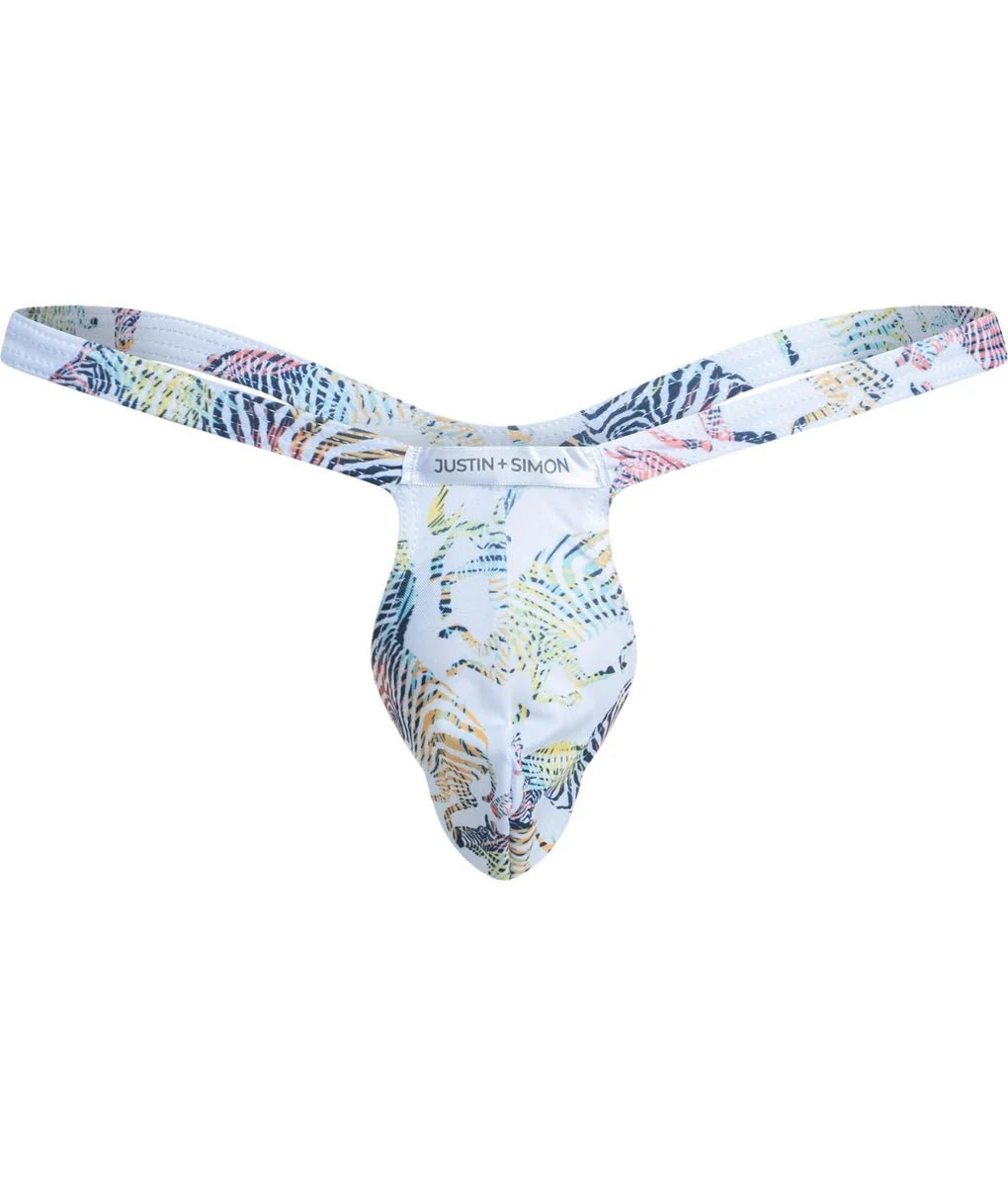 Justin + Simon XSJBU02 Men's Bulge Thong Wild Prints