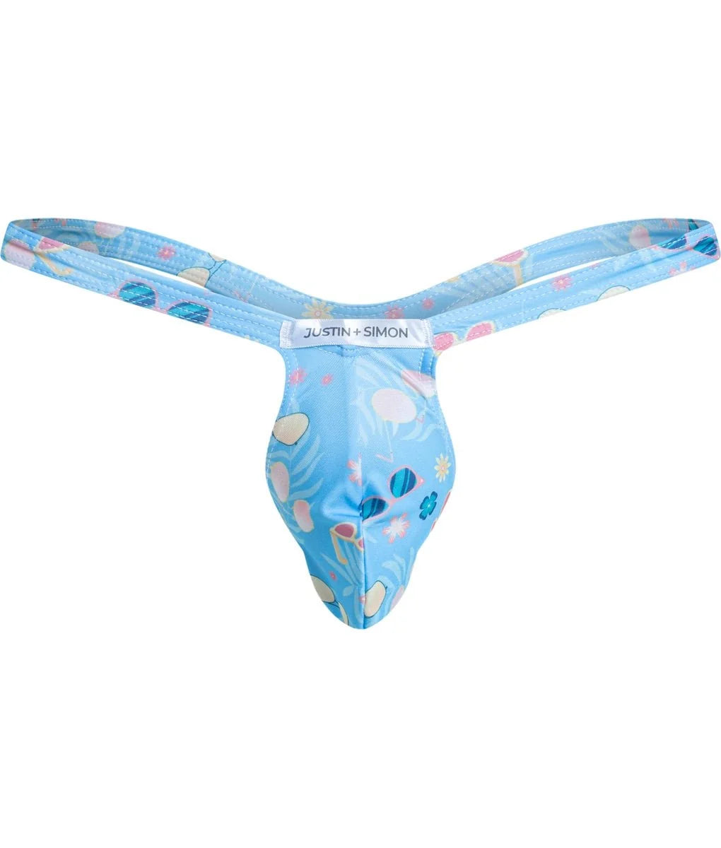 Justin + Simon XSJBU02 Men's Bulge Thong Wild Prints