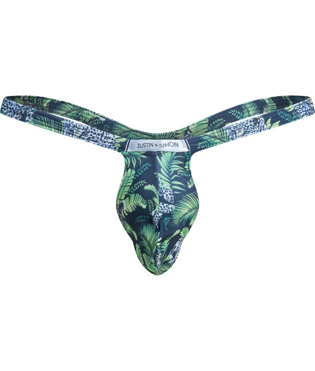 Justin + Simon XSJBU02 Men's Bulge Thong Wild Prints