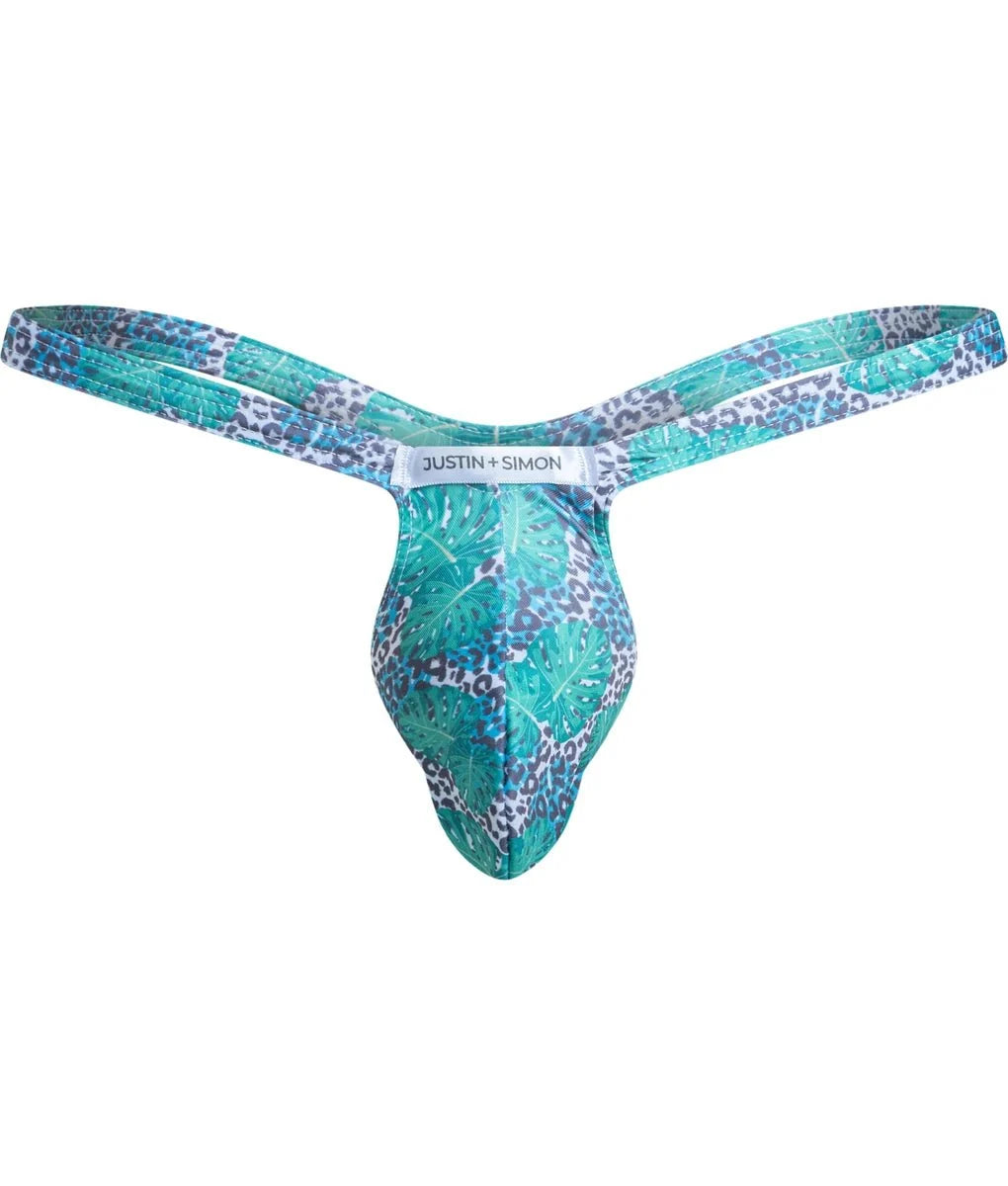 Justin + Simon XSJBU02 Men's Bulge Thong Wild Prints